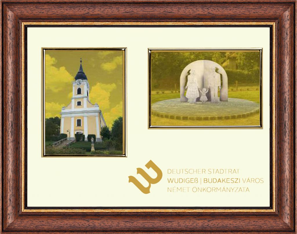 7x9 dupla barna-arany szeles keretben